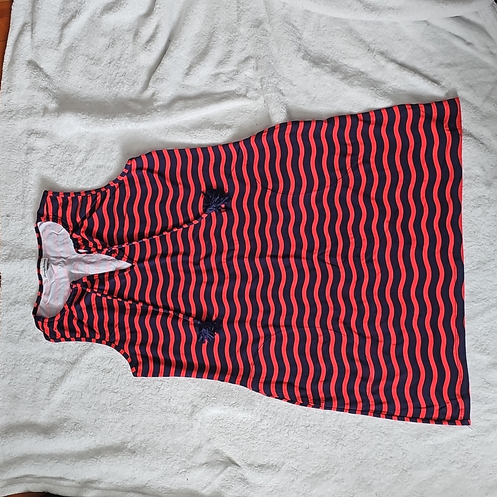 tommy bahama coverup dress red blue stripes